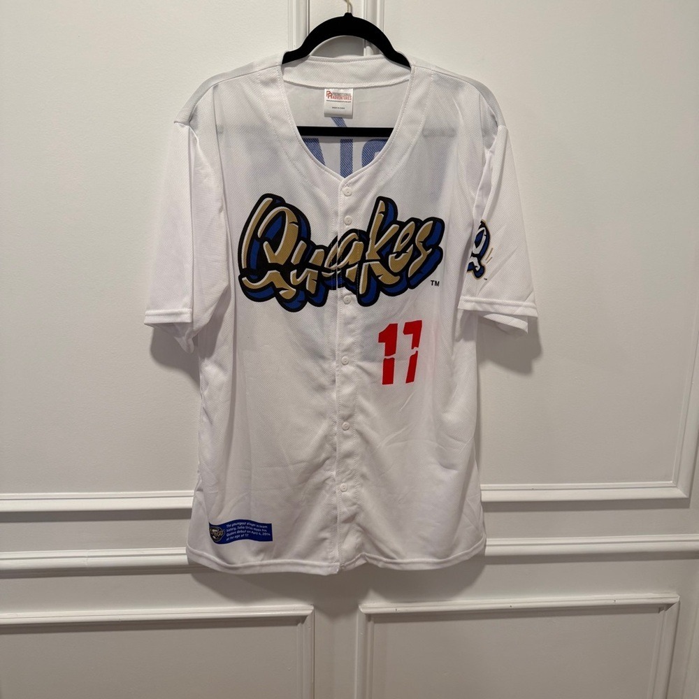 Rancho Cucamonga Quakes Baseball Jersey #11 Urias SizeXL White Minor League MiLB